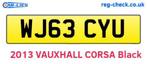 WJ63CYU are the vehicle registration plates.