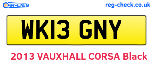 WK13GNY are the vehicle registration plates.