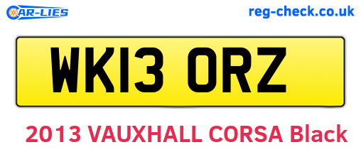 WK13ORZ are the vehicle registration plates.