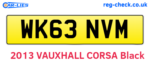 WK63NVM are the vehicle registration plates.