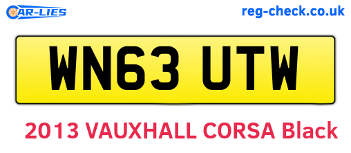 WN63UTW are the vehicle registration plates.