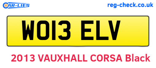 WO13ELV are the vehicle registration plates.