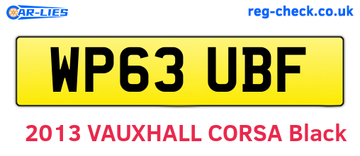 WP63UBF are the vehicle registration plates.