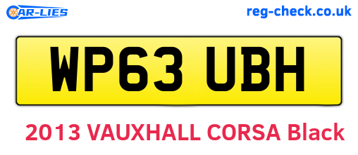 WP63UBH are the vehicle registration plates.