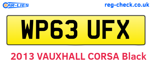 WP63UFX are the vehicle registration plates.
