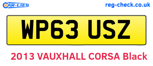 WP63USZ are the vehicle registration plates.