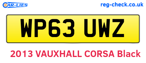WP63UWZ are the vehicle registration plates.