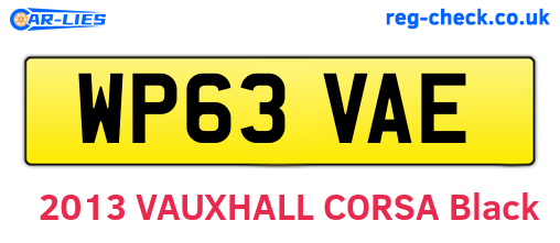 WP63VAE are the vehicle registration plates.