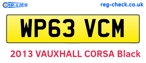 WP63VCM are the vehicle registration plates.
