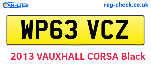 WP63VCZ are the vehicle registration plates.