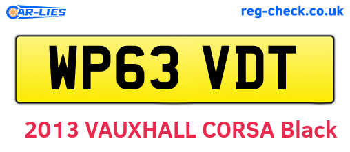 WP63VDT are the vehicle registration plates.
