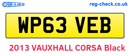 WP63VEB are the vehicle registration plates.
