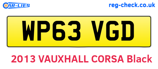 WP63VGD are the vehicle registration plates.