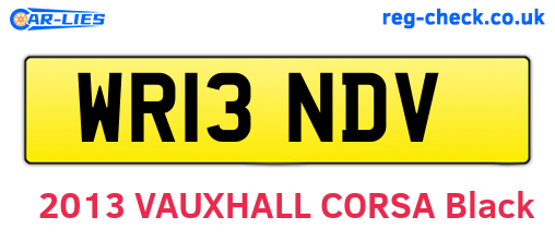 WR13NDV are the vehicle registration plates.