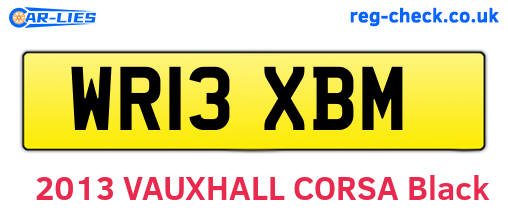 WR13XBM are the vehicle registration plates.