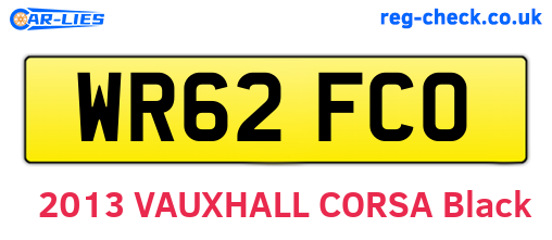 WR62FCO are the vehicle registration plates.
