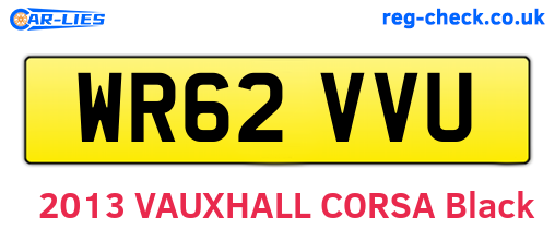 WR62VVU are the vehicle registration plates.