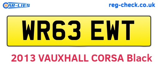 WR63EWT are the vehicle registration plates.