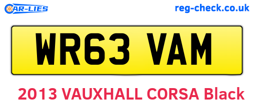 WR63VAM are the vehicle registration plates.