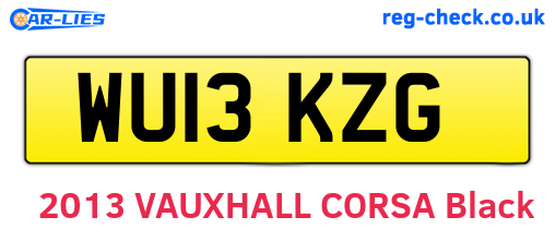 WU13KZG are the vehicle registration plates.