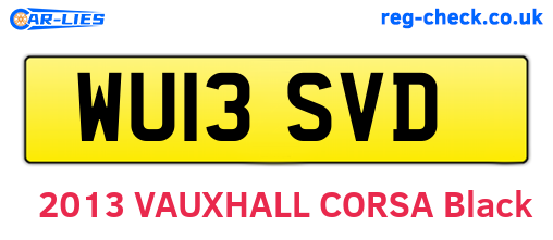 WU13SVD are the vehicle registration plates.