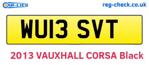 WU13SVT are the vehicle registration plates.