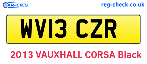 WV13CZR are the vehicle registration plates.