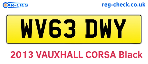WV63DWY are the vehicle registration plates.