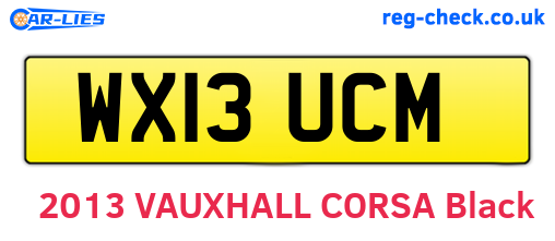 WX13UCM are the vehicle registration plates.