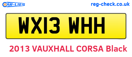 WX13WHH are the vehicle registration plates.