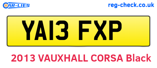 YA13FXP are the vehicle registration plates.
