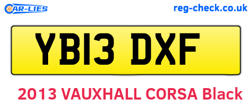 YB13DXF are the vehicle registration plates.