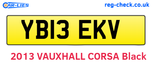 YB13EKV are the vehicle registration plates.
