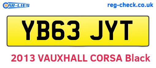 YB63JYT are the vehicle registration plates.
