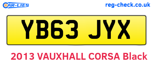 YB63JYX are the vehicle registration plates.