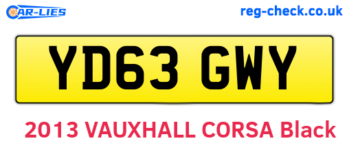 YD63GWY are the vehicle registration plates.