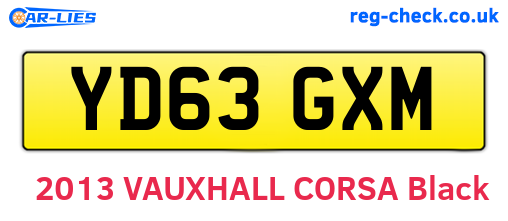 YD63GXM are the vehicle registration plates.