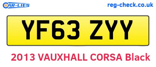 YF63ZYY are the vehicle registration plates.