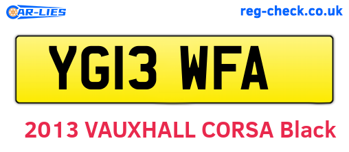 YG13WFA are the vehicle registration plates.