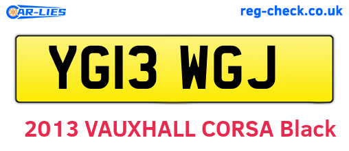 YG13WGJ are the vehicle registration plates.