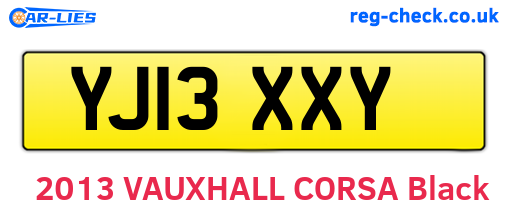 YJ13XXY are the vehicle registration plates.