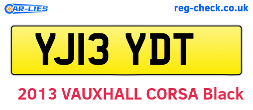 YJ13YDT are the vehicle registration plates.