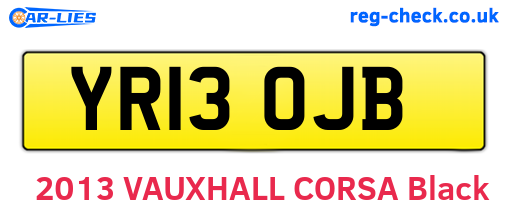 YR13OJB are the vehicle registration plates.