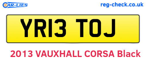 YR13TOJ are the vehicle registration plates.