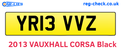 YR13VVZ are the vehicle registration plates.