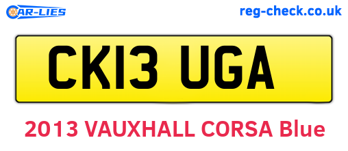CK13UGA are the vehicle registration plates.