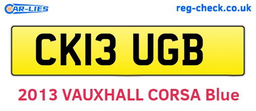 CK13UGB are the vehicle registration plates.