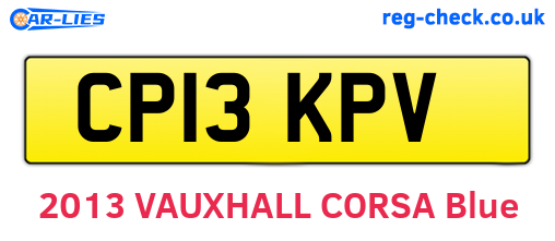 CP13KPV are the vehicle registration plates.