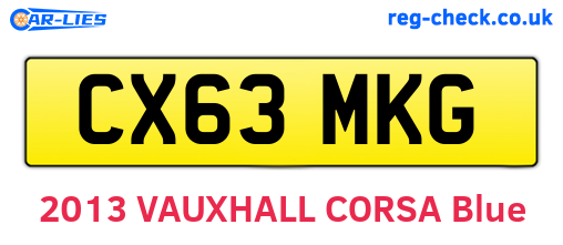 CX63MKG are the vehicle registration plates.