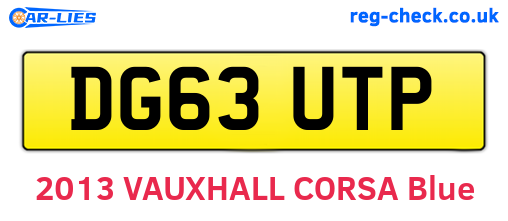 DG63UTP are the vehicle registration plates.